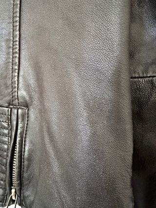 Chaqueta de Piel Negra Mujer