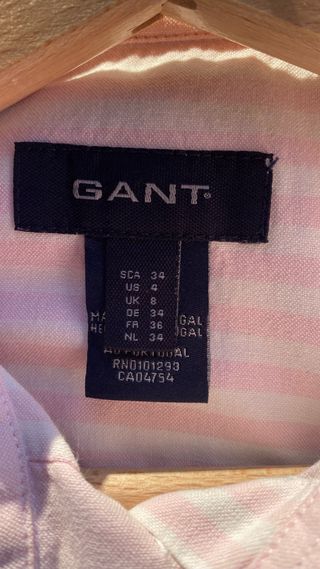 Woman's pink with white stripes shirt Oxford -GANT