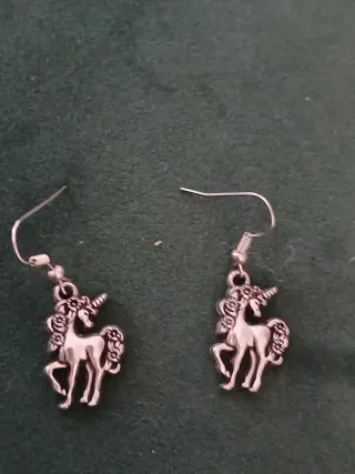 Pendientes unicornio de plata infantil