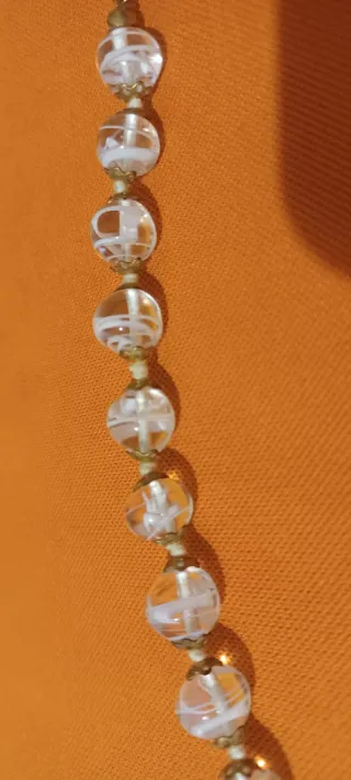 Bracciale vintage Murano vetro bianco oro