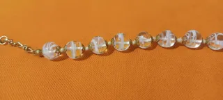 Bracciale vintage Murano vetro bianco oro