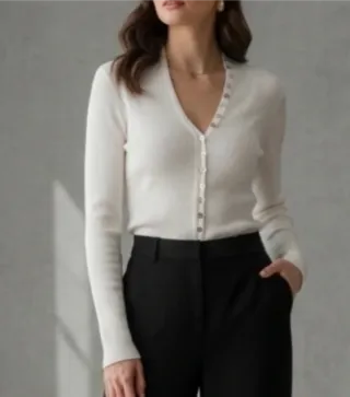 Chaqueta Zara punto acanalado