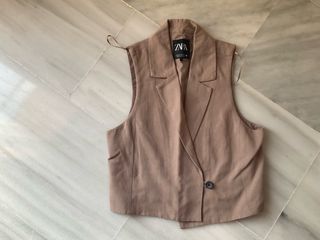 Chaleco Zara Talla S Beige perfecto estado