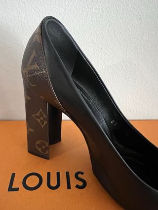 Zapatos Louis Vuitton Monogram Tacón Negro