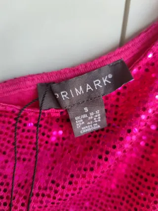 Vestido lentejuelas fucsia Primark Talla S