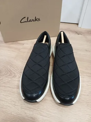 Clarks N37.5 Cuero+Tela Negro