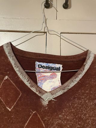 Jersey Desigual Unisex Marrón Rombo