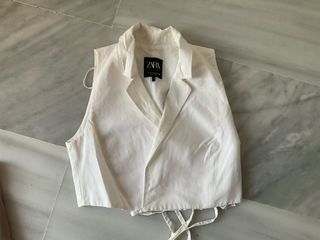 Chaleco Zara Talla S Blanco