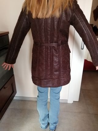 Cappotto effetto montone marrone