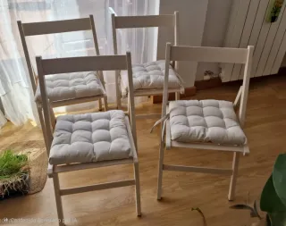 Sillas plegables de madera y tela (4 unidades)