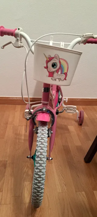 Bicicleta Infantil Niña Unicornio Rosa 15"