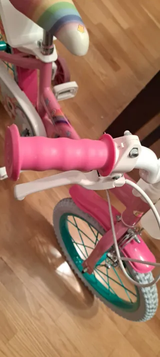 Bicicleta Infantil Niña Unicornio Rosa 15"
