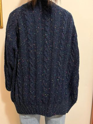 Cardigan lana vintage blu