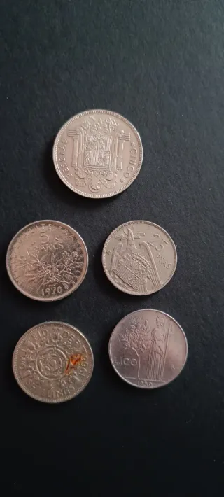 Lote de 5 monedas antiguas