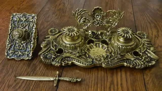 calamaio stile Impero con Portalettere e tampone