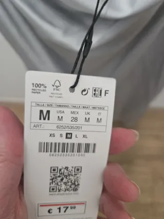 Vestido corto Stradivarius raso gris Talla S