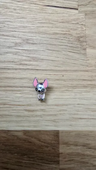 Charm de plata Chihuahua Corazón Rosa