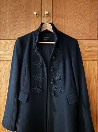 Abrigo Lana Zara Estilo Oriental Negro