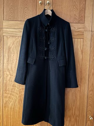 Abrigo Lana Zara Estilo Oriental Negro