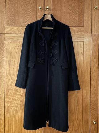 Abrigo Lana Zara Estilo Oriental Negro