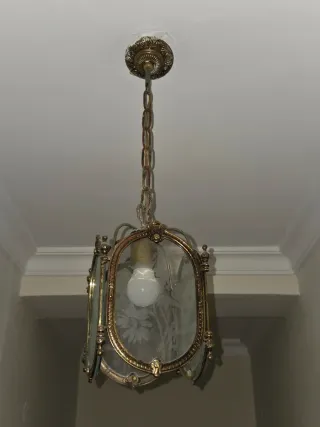 Lámpara Techo Farol Vintage Cristal