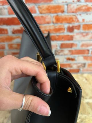 Borsa pelle nera vintage modello baguette