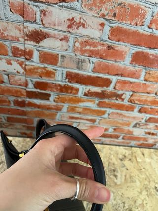 Borsa pelle nera vintage modello baguette