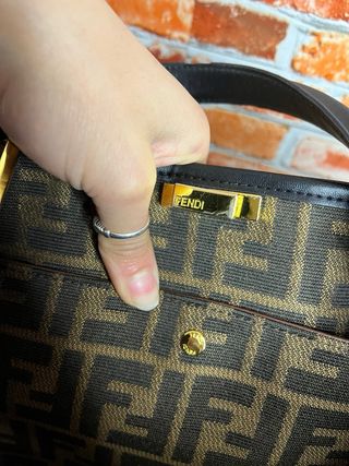 Borsa pelle nera vintage modello baguette