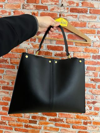 Borsa pelle nera vintage modello baguette