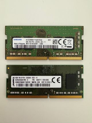 2x 8GB DDR4 RAM Kingston Samsung
