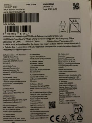 Oppo A5 4GB/128GB Nuovo e Imballato