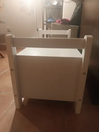 Banco zapatero blanco de madera