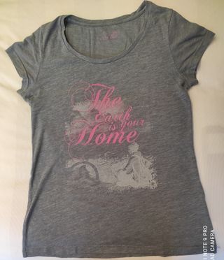 Camiseta Ternua gris y rosa mujer en buen estado