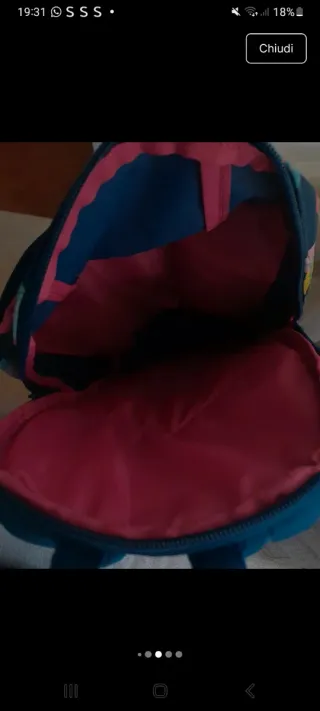 Zaino Benetton fantasia pois.  Condizioni ottime