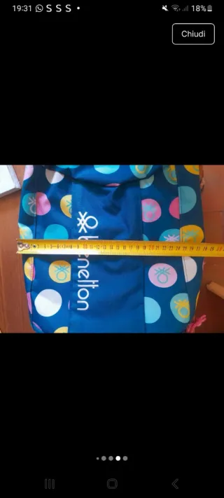 Zaino Benetton fantasia pois.  Condizioni ottime