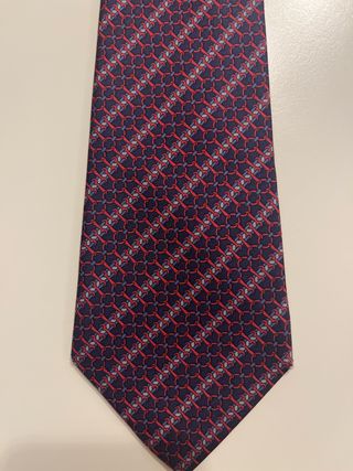 Cravatta Hermès Bordeaux Fantasia Obliqua