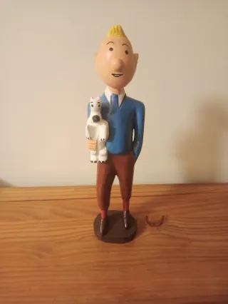 Lote de figuras de madera de Tintín.