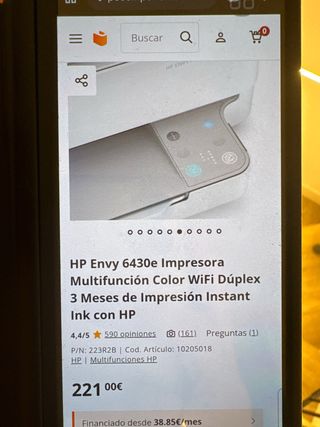 Impresora HP 6430e WiFi Escáner