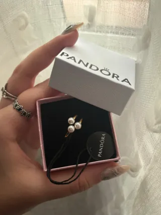 Anillo Pandora dorado Triple Perla