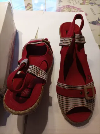 Zapatillas de esparto rojas mujer