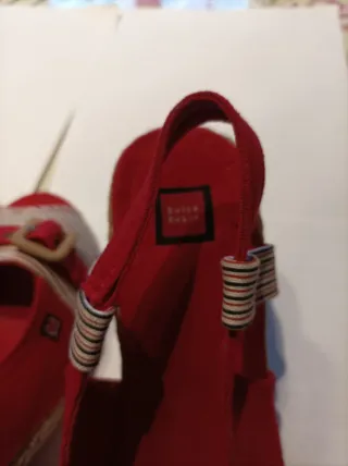 Zapatillas de esparto rojas mujer