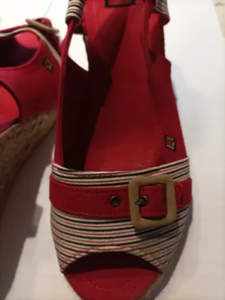 Zapatillas de esparto rojas mujer