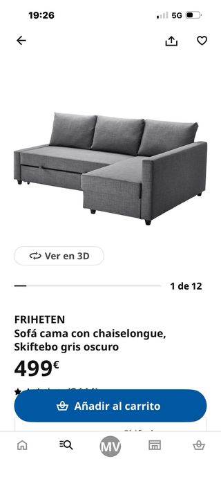 Sofá Cama Ikea FRIGHETEN.