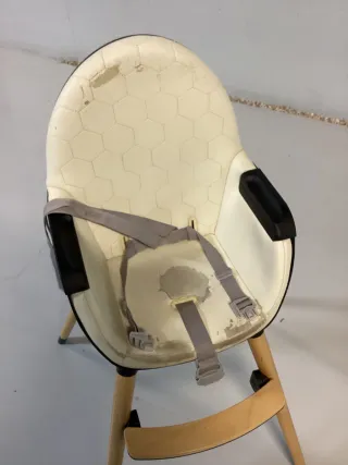 Trona bebé madera y blanco