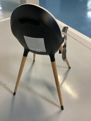 Trona bebé madera y blanco