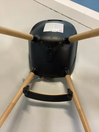 Trona bebé madera y blanco