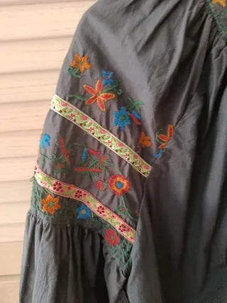 Camisa bordada boho Zara