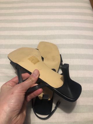 Sandalias Krack Piel Tiras Negras T40