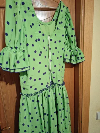 Vestido Flamenca Verde Lunares