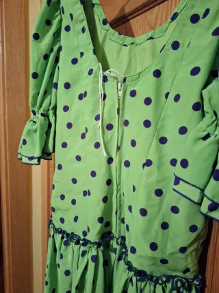 Vestido Flamenca Verde Lunares